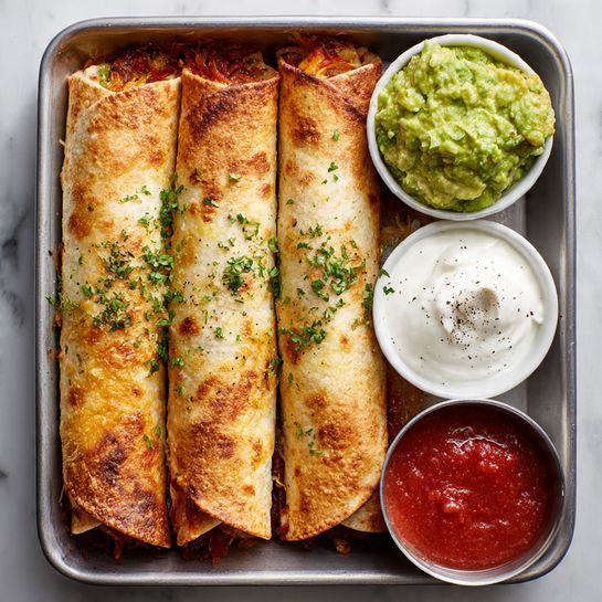Crispy Chicken Taquitos with Spinach and Cheddar Recipe