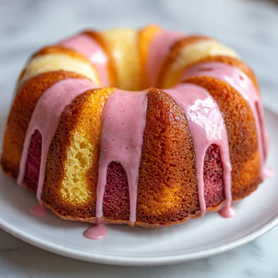 Strawberry Swirl Bundt Cake with Strawberry Glaze Recipe
