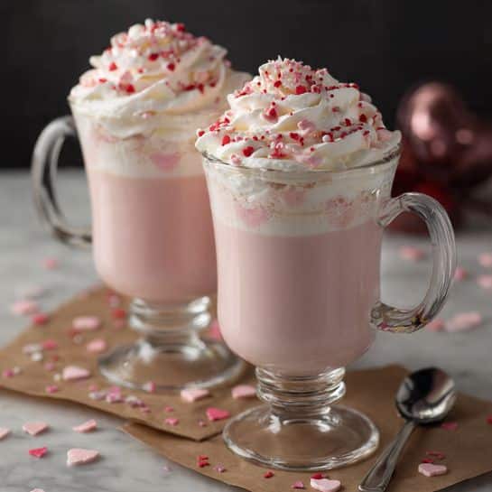 Pink Hot Chocolate with Mason Jar Whipped Cream Recipe