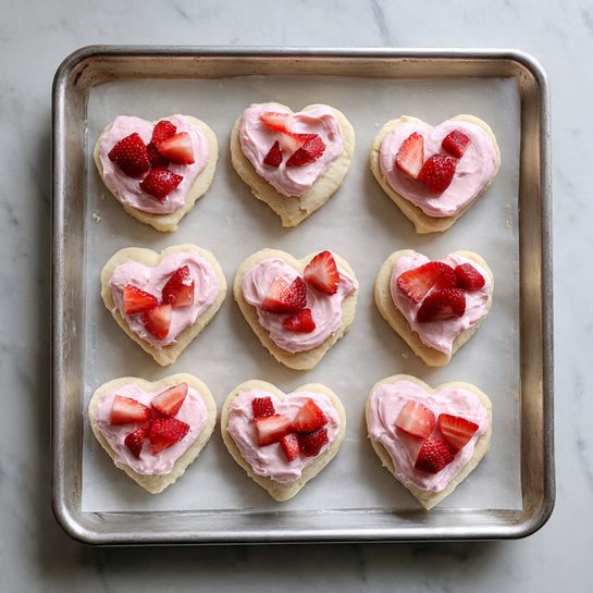 Danish Hearts with Cream Cheese and Strawberries Recipe