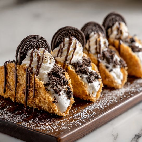 Cheesecake Tacos with Chocolate Drizzle Recipe