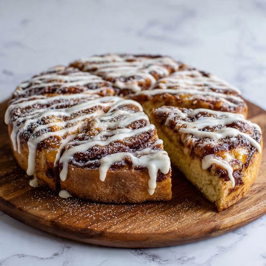 Cinnamon Sugar Crescent Roll Pizza with Vanilla Icing Recipe