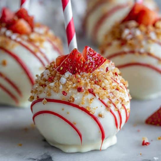 Candy Apples with White Chocolate, Oreos, and Fresh Strawberries Recipe