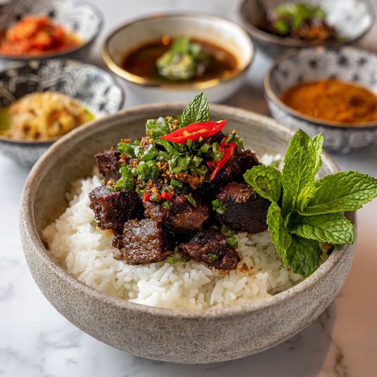 Beef and Crispy Rice Bowl Recipe