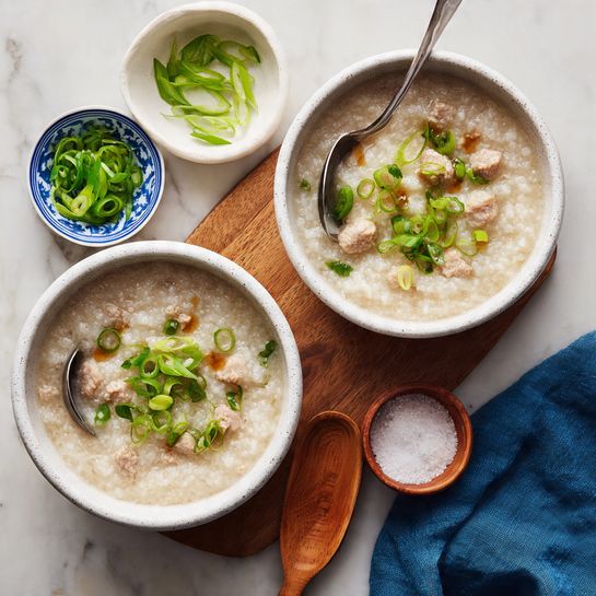Creamy Chicken Congee with Ginger and Green Onions Recipe