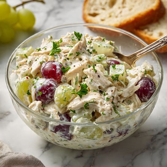 Vegan Chicken Salad with Almonds, Chickpeas, and Dried Cherries Recipe