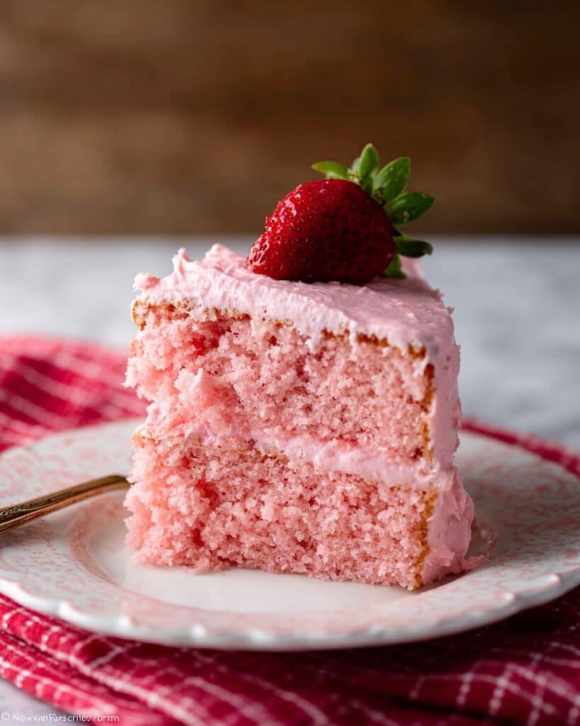 Homemade Strawberry Layer Cake with Strawberry Cream Cheese Frosting Recipe