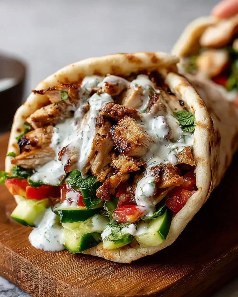 Middle Eastern Chicken Shawarma (Hawarma) with Yogurt Sauce Recipe