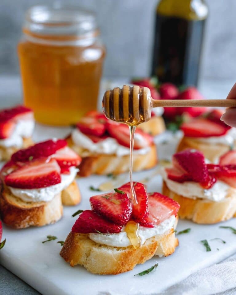 Roasted Strawberry Crostini with Whipped Ricotta and Balsamic Drizzle Recipe