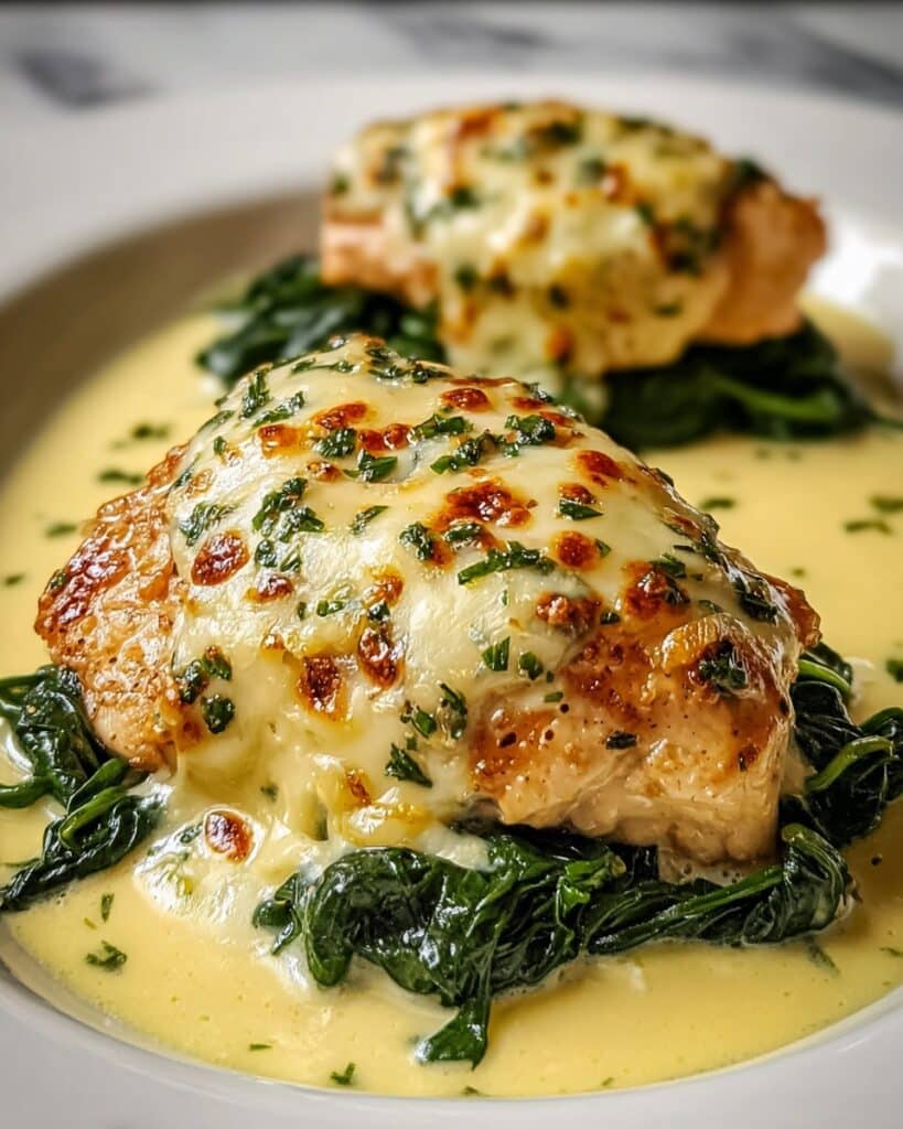 Creamy Spinach and Cheese Baked Chicken Recipe