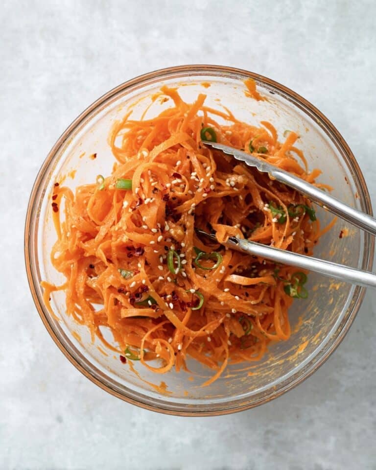 Carrot Ribbon Salad with Toasted Sesame Seeds and Chili Oil Recipe