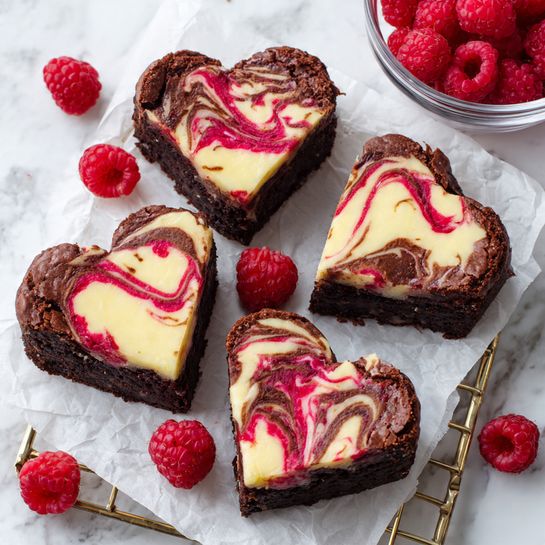 Shaped Raspberry Cheesecake Brownies Recipe