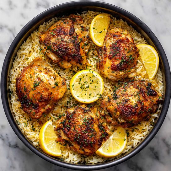 Lemon Herb Slow Cooker Chicken and Rice Recipe
