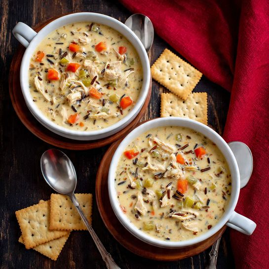 Wild Rice Soup with Shredded Chicken and Herb-Infused Broth Recipe