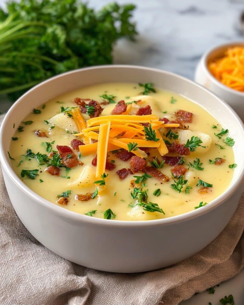 Creamy Potato Soup with Cheddar and Green Onions Recipe