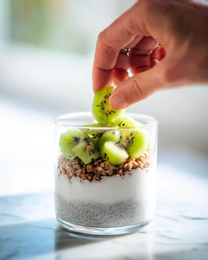 Coconut Chia Pudding with Kiwi and Granola Recipe