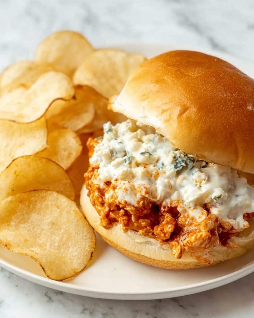 Buffalo Chicken Sloppy Joes with Blue Cheese and Ranch Recipe