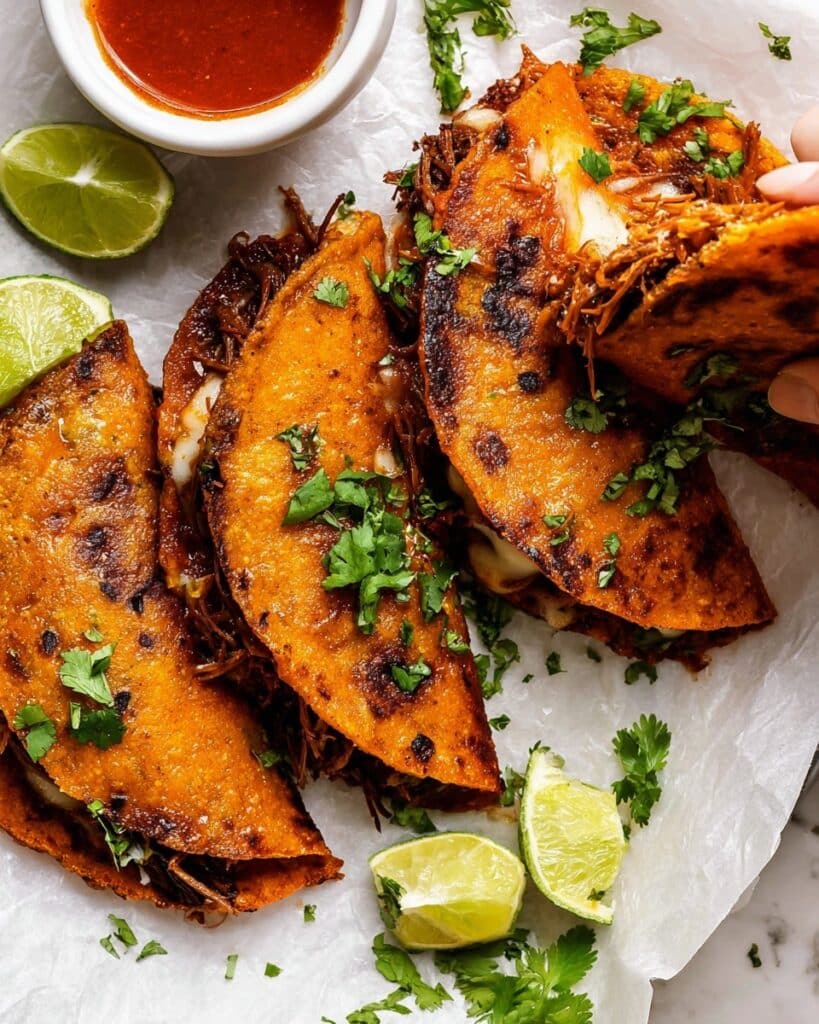 Perfectly Crispy Birria Tacos with Rich Beef and Cheesy Filling Recipe