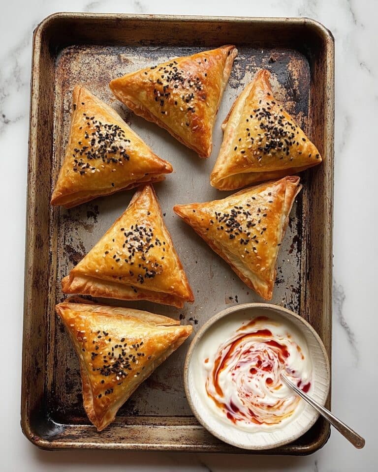 Uzbek Samsa with Spiced Beef Filling and Yoghurt-Harissa Dip Recipe