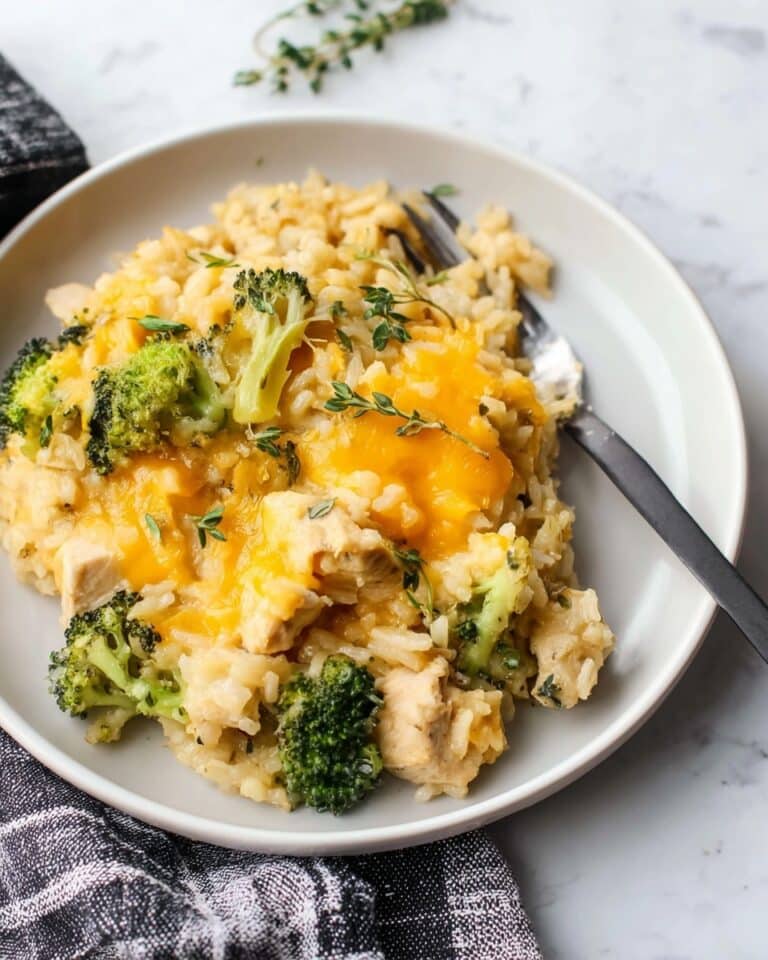 Cheddar Broccoli Chicken and Rice Casserole Recipe