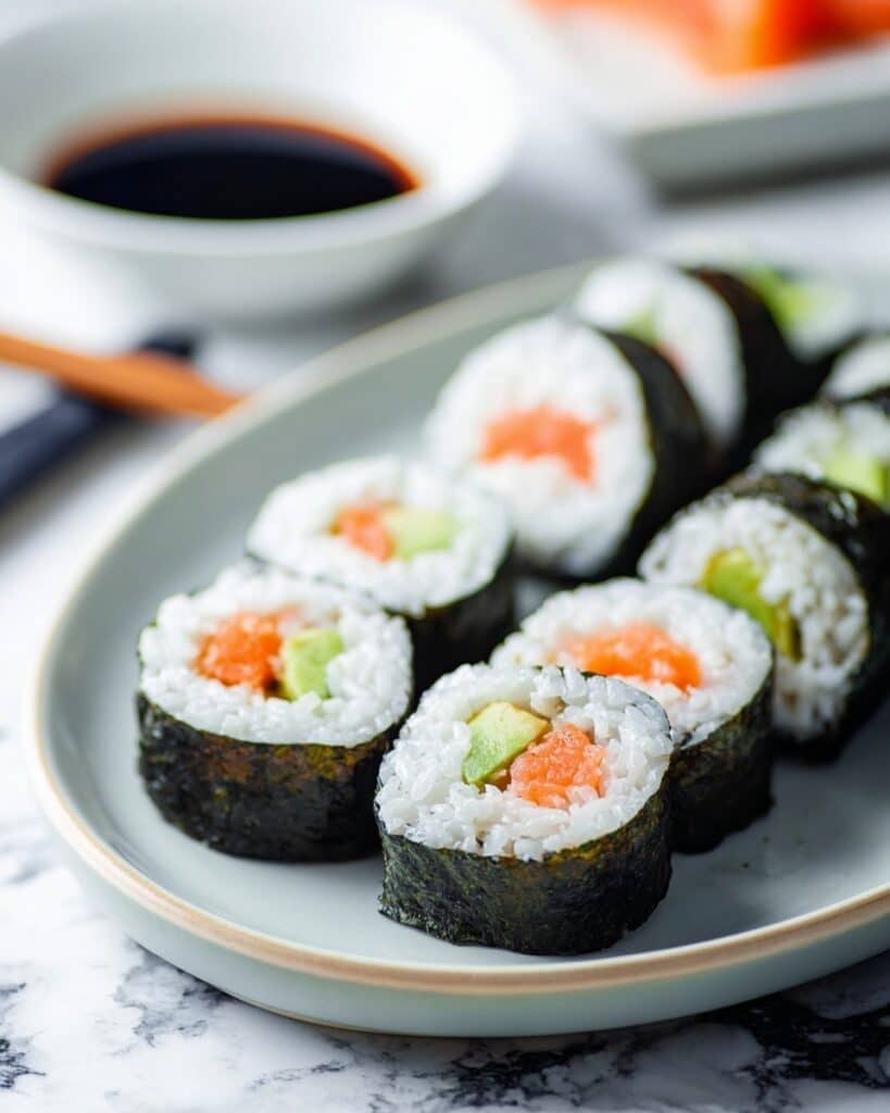 Homemade Sushi Rolls with Smoked Salmon and Fresh Veggies Recipe