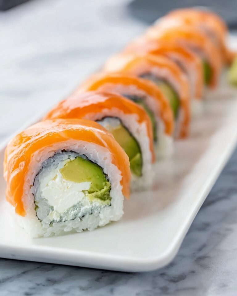 Salmon and Avocado Sushi Roll with Cream Cheese Recipe
