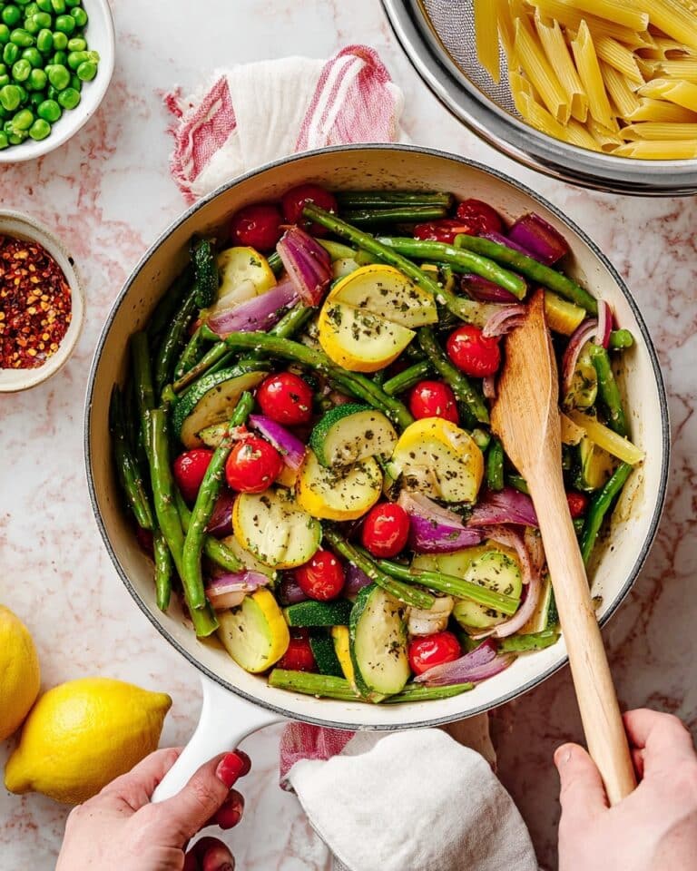 Primavera Pasta with Fresh Vegetables and Parmesan Recipe