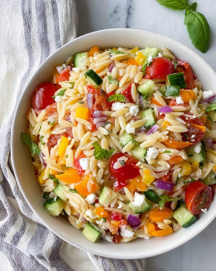 Rainbow Orzo Salad Recipe
