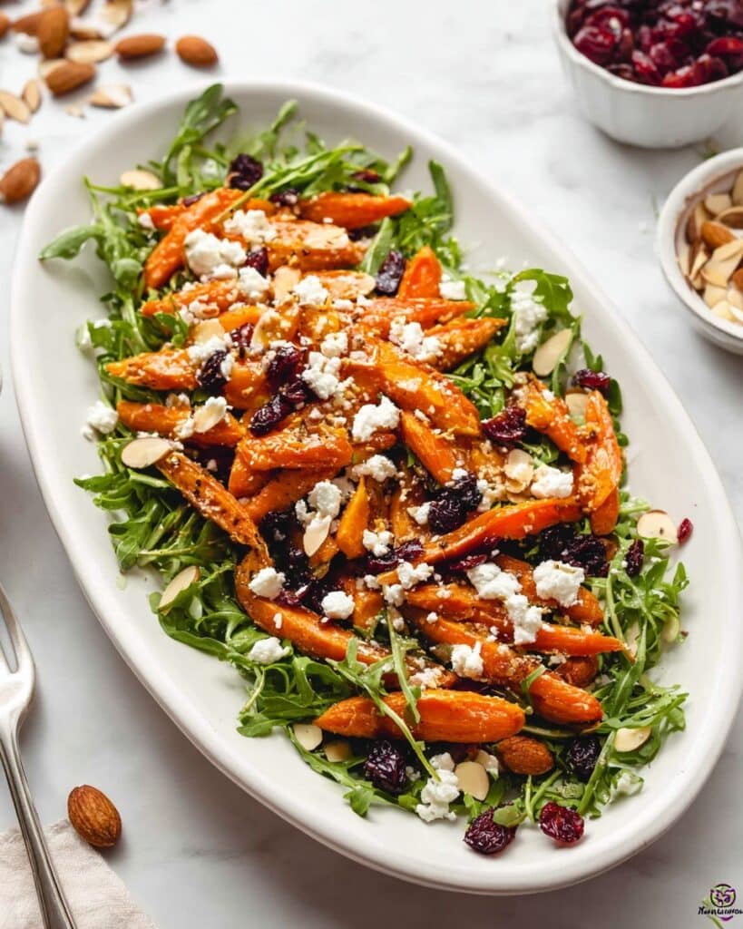 Roasted Carrot Salad with Cranberries, Feta, and Toasted Almonds Recipe
