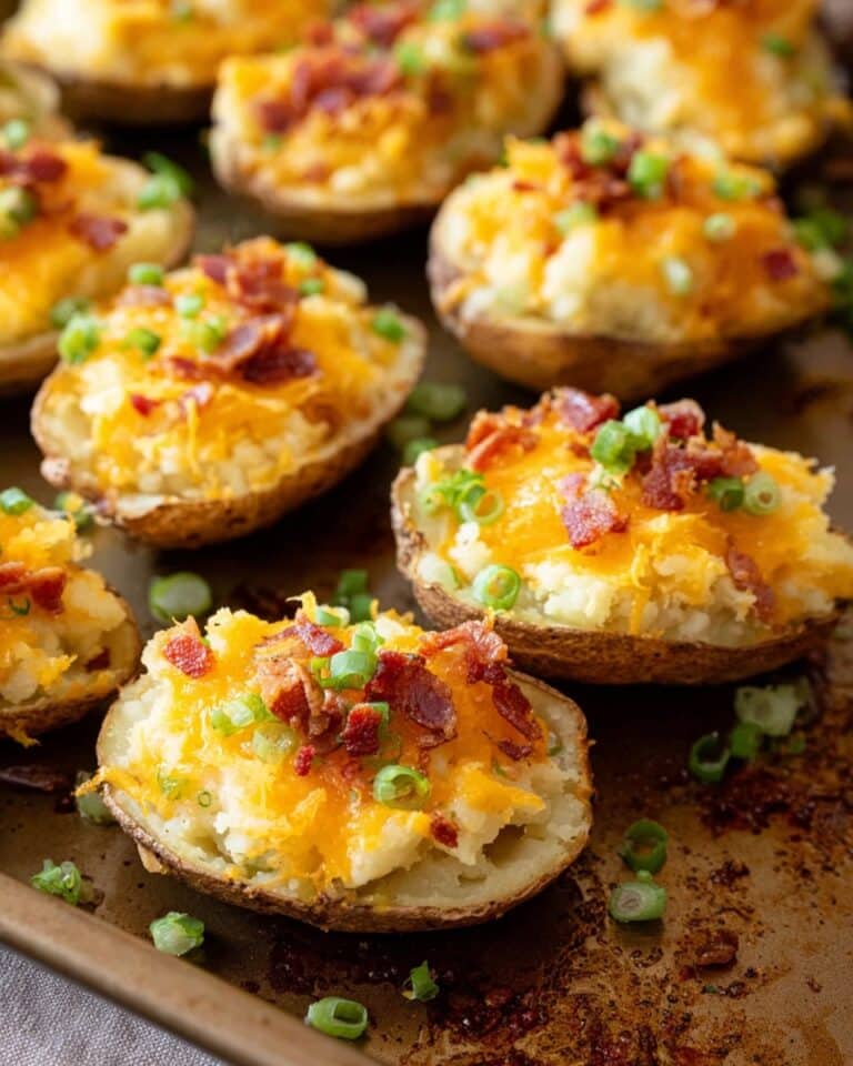 Creamy Baked Potatoes with Cheddar, Bacon, and Scallions Recipe