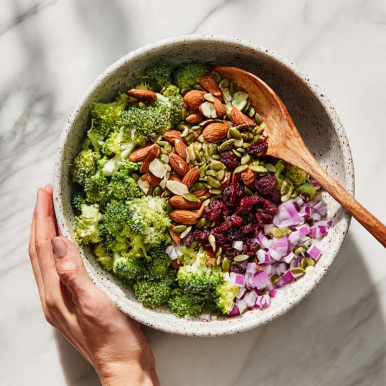 Broccoli Salad with Cranberries, Toasted Sunflower Seeds, and Cheddar Recipe