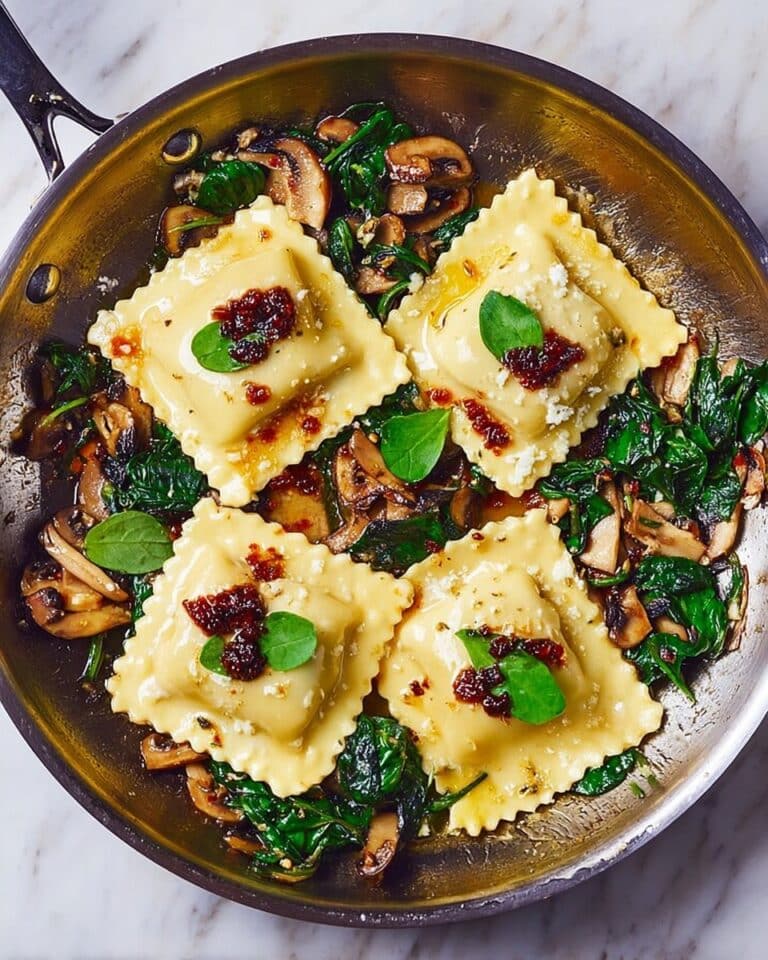 Spinach and Artichoke Ravioli with Sun-Dried Tomatoes and Capers Recipe