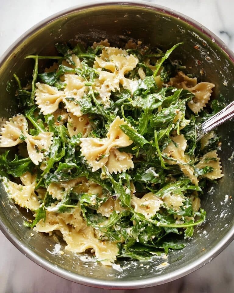 Arugula and Parmesan Pasta Salad with Pistachios and Lemon Dressing Recipe