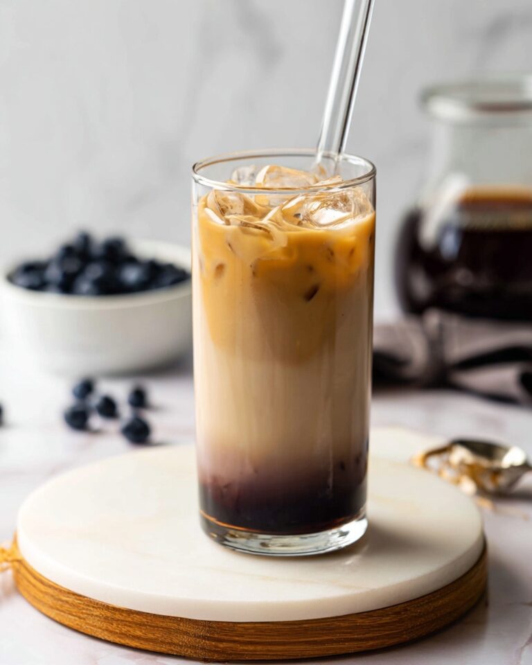 Blueberry Syrup Iced Latte with Hot Option Recipe