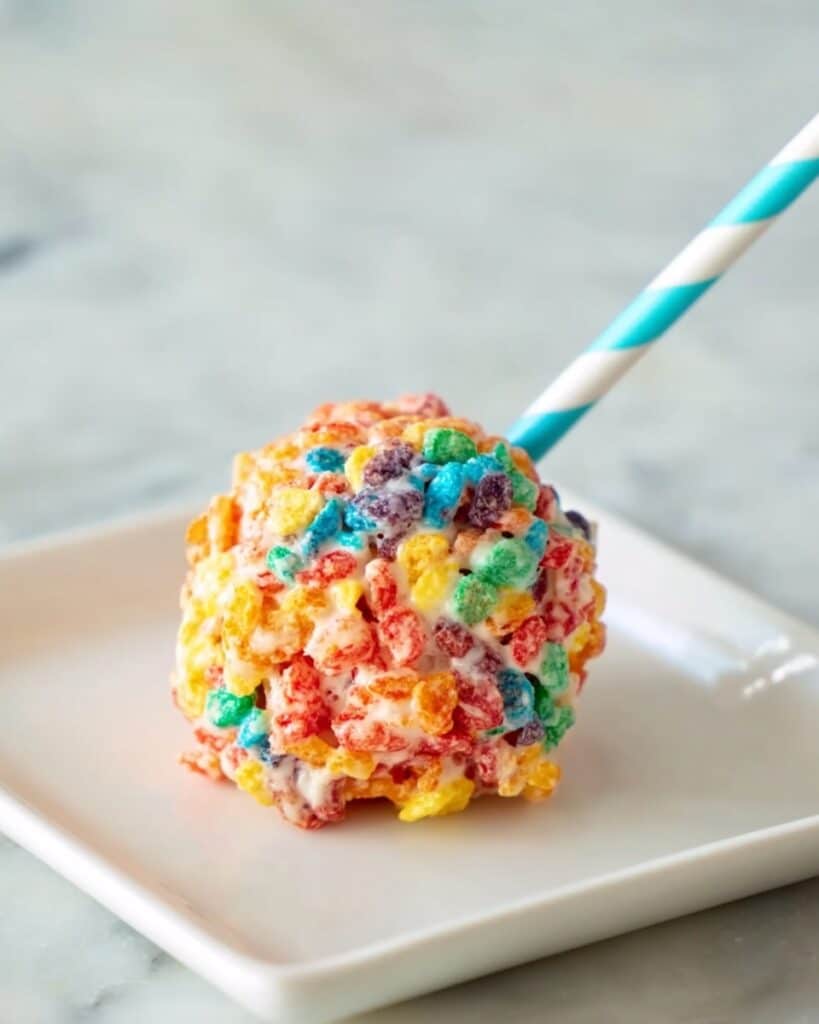 Fruity Pebbles Pops with Vanilla CandiQuik Coating Recipe