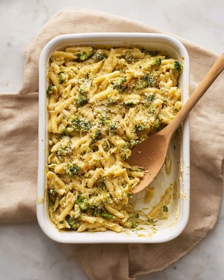 Baked Broccoli and Feta Pasta with Lemon and Basil Recipe