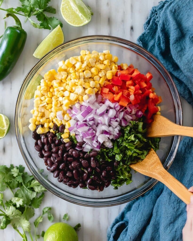 Fresh Corn and Black Bean Salad with Lime and Cilantro Recipe