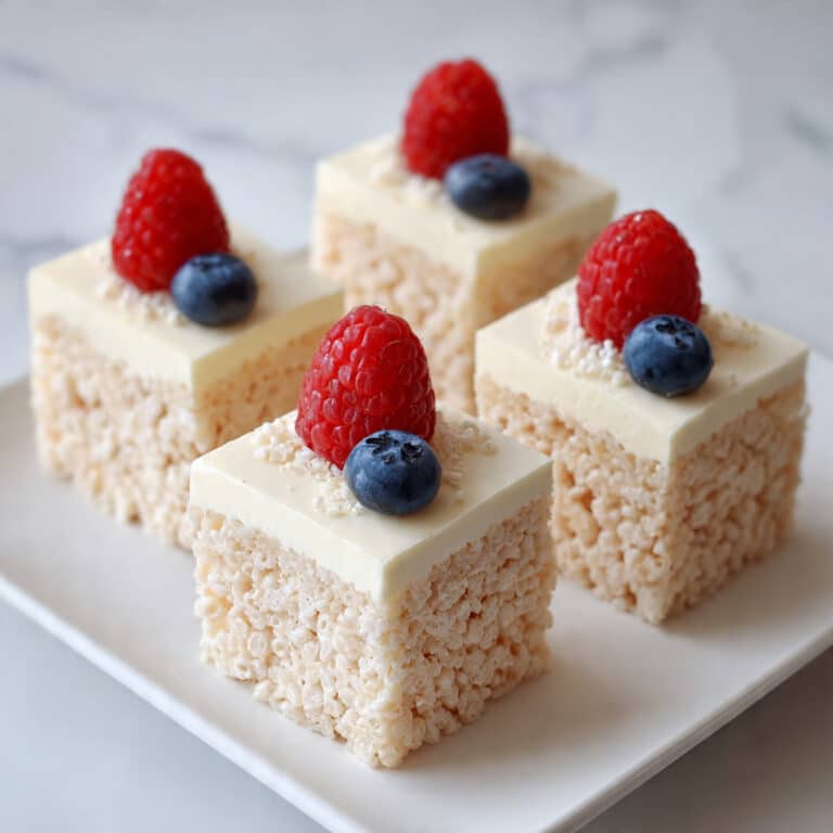 Marshmallow Rice Krispies Treats with Cream Cheese and Fresh Berries Recipe