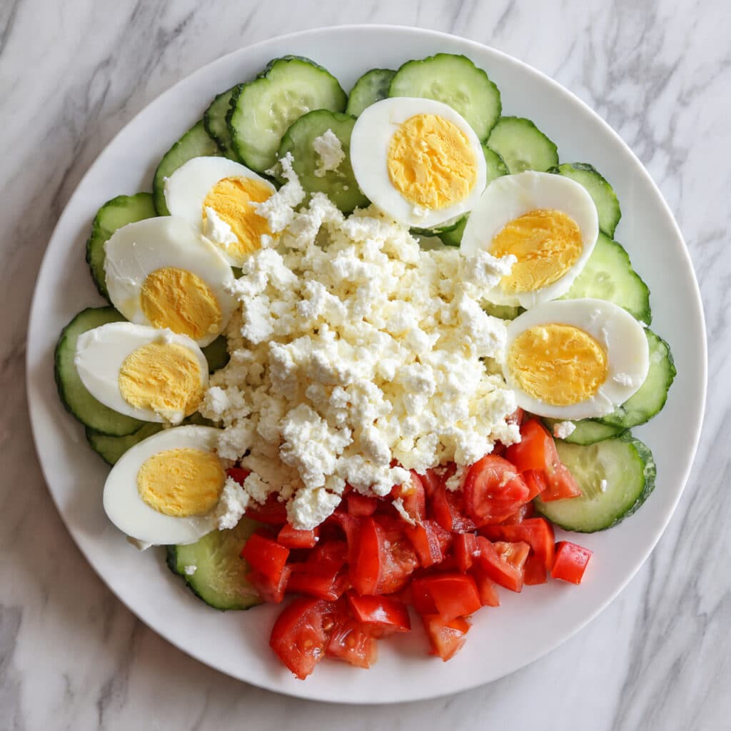 Cheese Cucumber Salad with Tomatoes Recipe