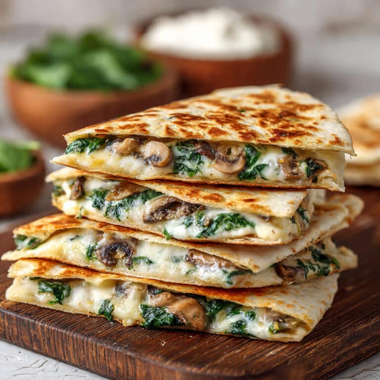 Mushroom and Spinach Quesadillas Recipe