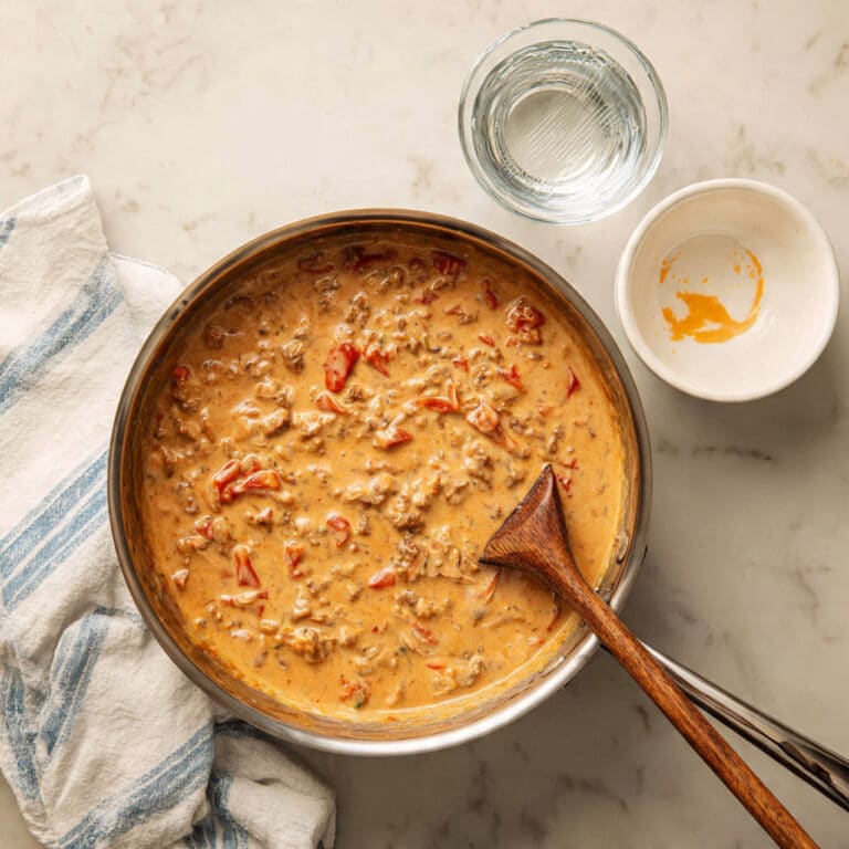 Creamy Rotel Dip with Ground Beef Recipe