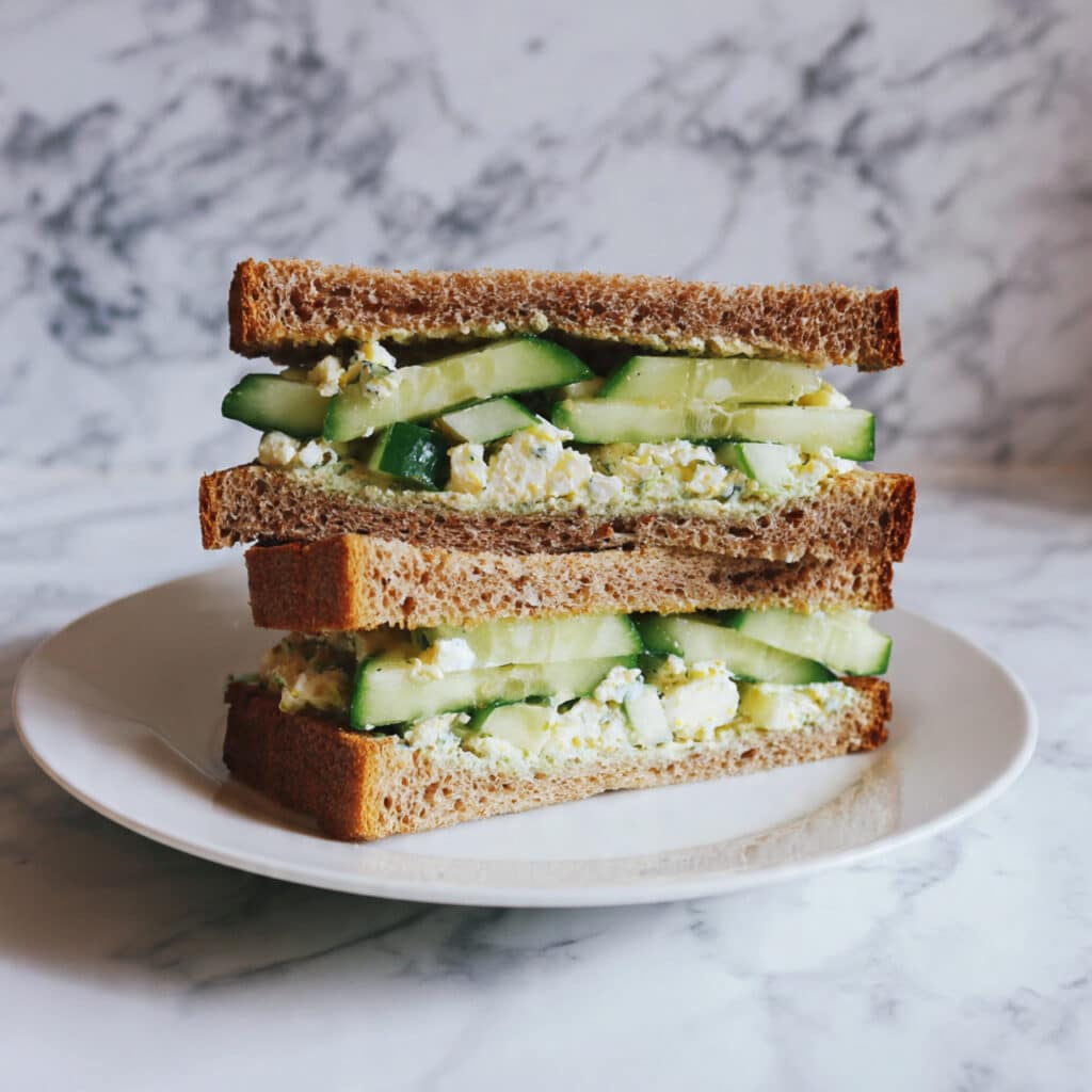 Salad Sandwich with Greek Yogurt, Feta, and Fresh Herbs Recipe