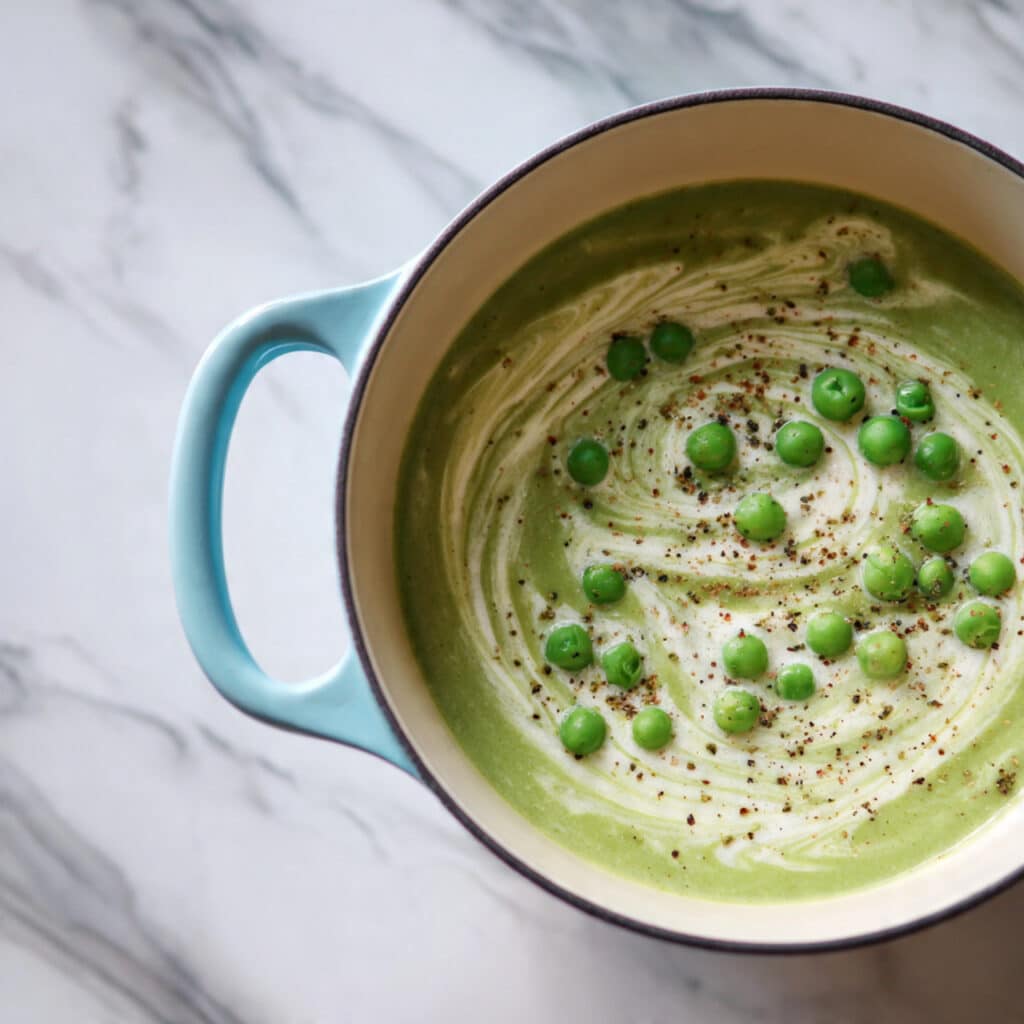 Creamy Pea and Spinach Soup Recipe