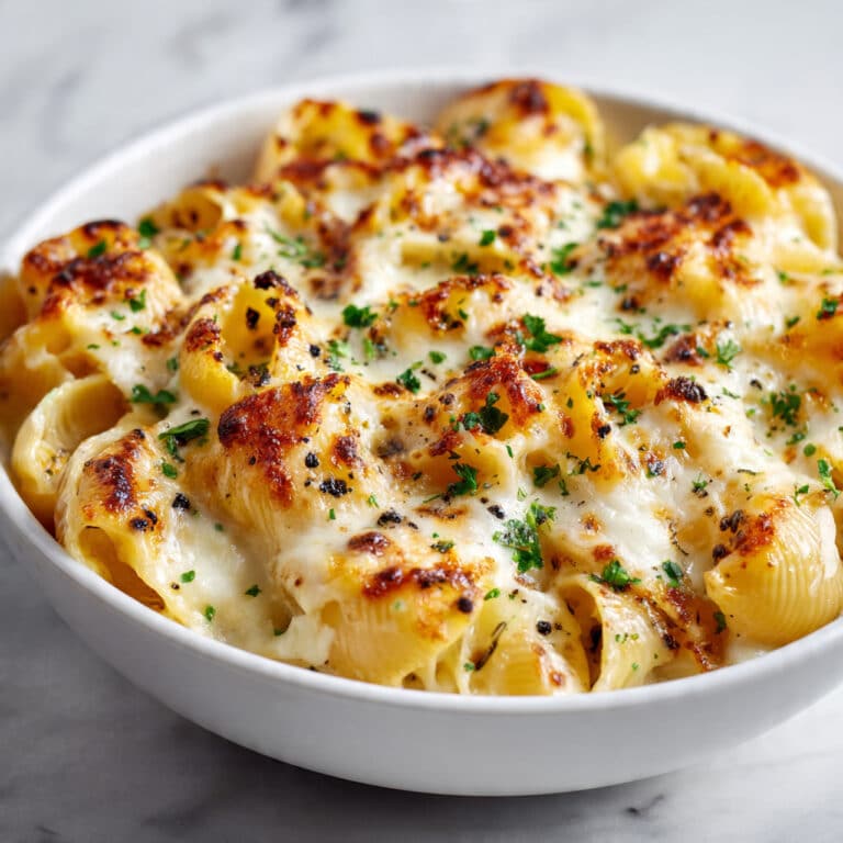 Chicken Stuffed Shells with Creamy Alfredo Sauce Recipe