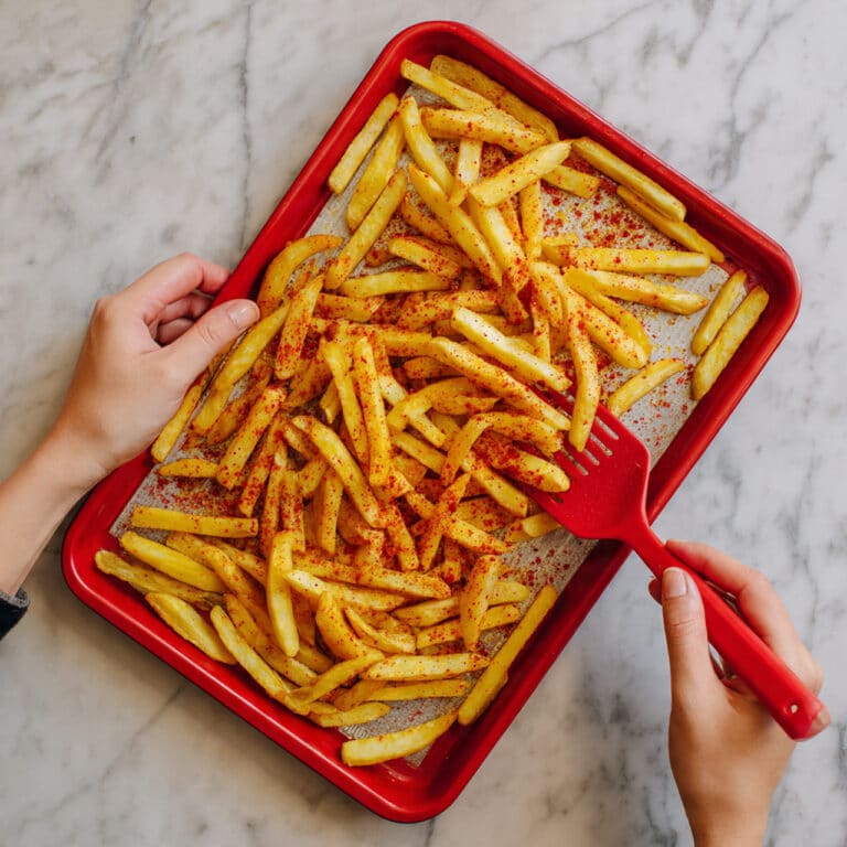 Smoked Paprika Cheesy Ham Oven Chips with Spring Onions Recipe