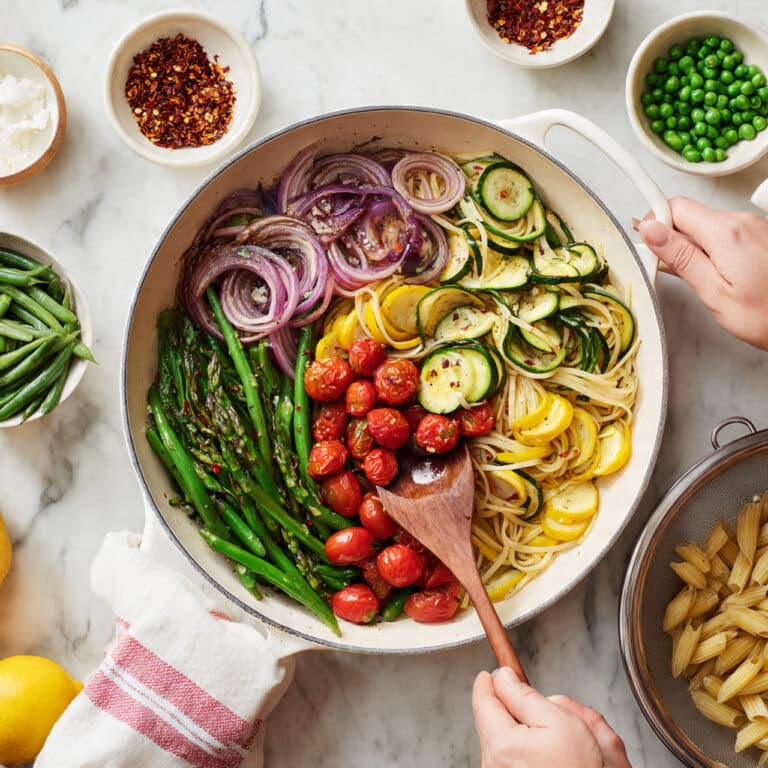 Pasta Primavera with Sun-Dried Tomatoes and Fresh Vegetables Recipe