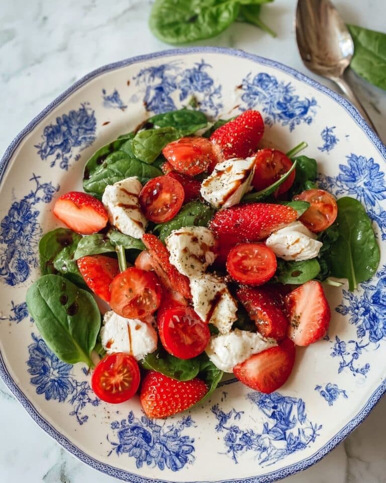 Strawberry and Cherry Tomato Salad with Fresh Basil and Mozzarella Recipe
