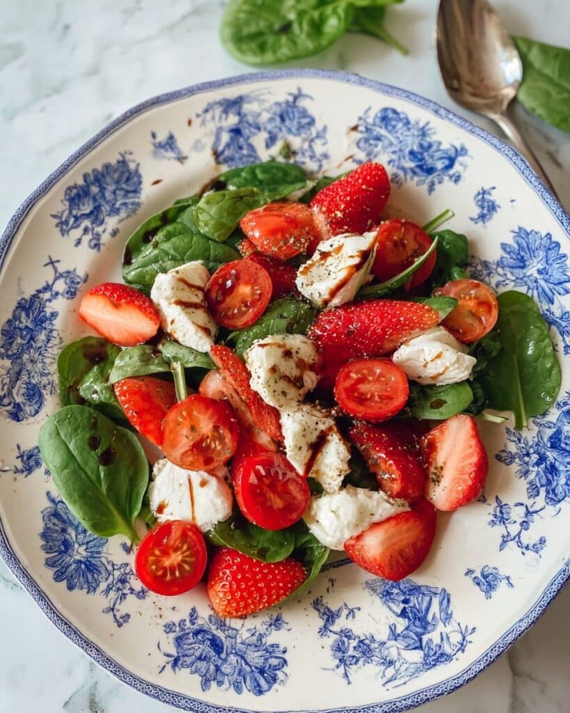 Strawberry and Cherry Tomato Salad with Fresh Basil and Mozzarella Recipe