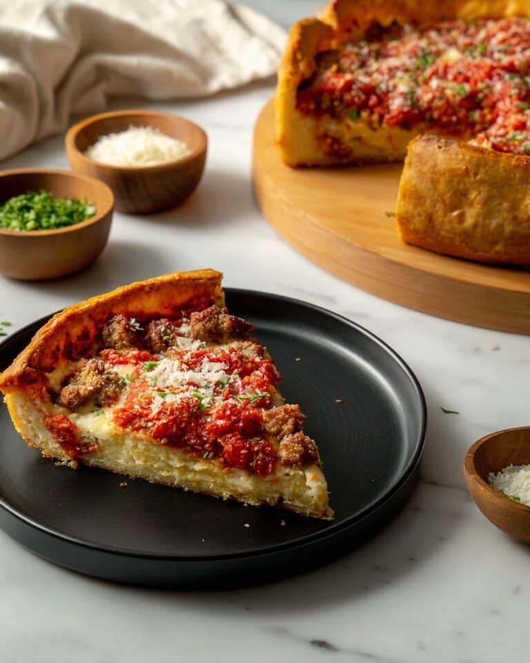 Homemade Italian Sausage and Mozzarella Deep-Dish Pizza Recipe