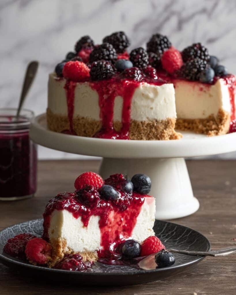 Berry Cheesecake with Fresh Fruit Topping Recipe